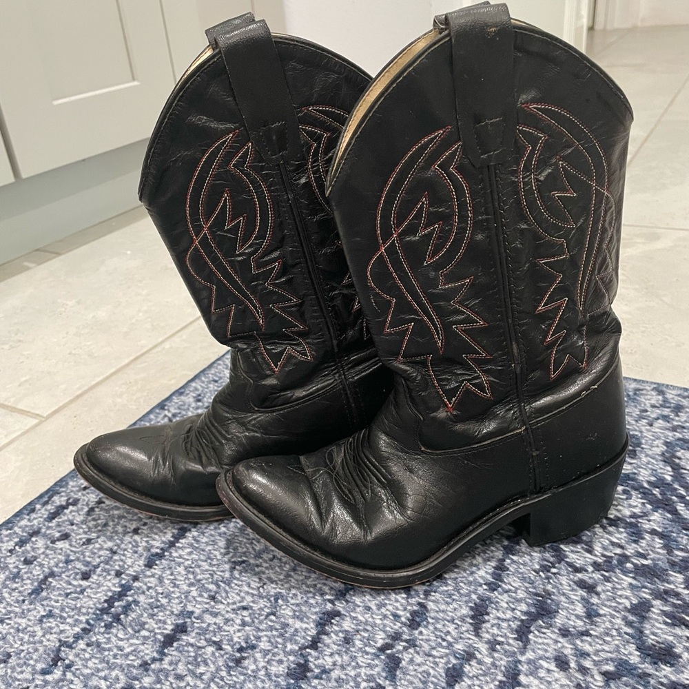 Old West Black and Red Cowboy Boots